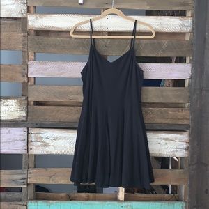 black fit & flare dress